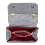 Clutch Feminina Prata Gliter 