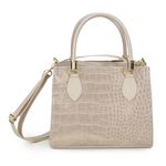 Bolsa Feminina Croco Off White