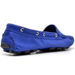 Mocassim Feminino Couro Legítimo Nobuck Azul