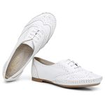 Sapato Oxford Feminino Couro Legítimo Branco