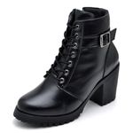 Coturno Feminino Couro Legítimo Confort Preto
