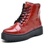 Coturno Feminino Tratorado Couro Legitimo Vermelho