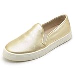 Tênis Feminino Slip On Couro Legítimo Ouro