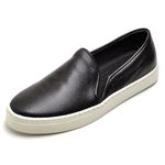 Tênis Feminino Slip On Couro Legítimo Preto