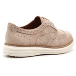 Sapato Oxford Feminino Couro Camurça Areia 