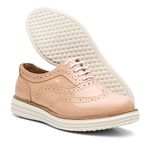 Sapato Oxford Feminino Couro Legítimo Nude