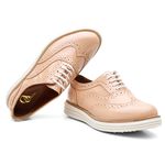 Sapato Oxford Feminino Couro Legítimo Nude