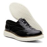 Sapato Oxford Feminino Couro Legítimo Preto 