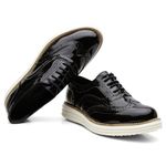 Sapato Oxford Feminino Couro Legítimo Preto 