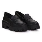 Mocassim Casual Feminino Tratorado Couro Legítimo Preto