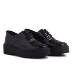 Sapato Oxford Feminino Sintético Verniz Preto