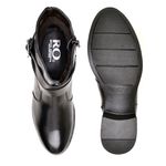Bota Feminina Buckle Cano Curto Couro Legítimo Preto