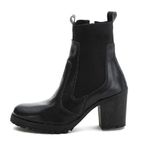 Bota Feminina Roma Sintético Cano Tratorada Elástico Zíper Preto