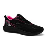 Tênis Feminino Esportivo Caminhada Preto e Pink