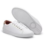 Tênis Casual Feminino Solado Borracha Sintético Branco e Onça