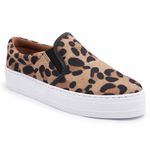 Slip On Feminino Casual Solado Borracha Animal Print Onça