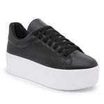 Tênis Feminino Plataforma Solado Borracha Sintético Preto