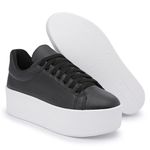 Tênis Feminino Plataforma Solado Borracha Sintético Preto