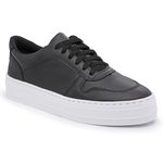 Tênis Casual Feminino Solado Borracha Sintético Preto