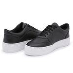 Tênis Casual Feminino Solado Borracha Sintético Preto
