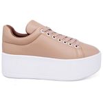 Tênis Feminino Plataforma Solado Borracha Sintético Nude