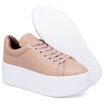 Tênis Feminino Plataforma Solado Borracha Sintético Nude