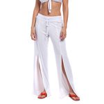 Pantalona Branca com Fenda 