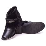 Botina Feminina Em Couro Legitimo Preto