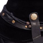 Botina Feminina Em Couro Legitimo Preto