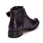 Botina Feminina Em Couro Legitimo Preto 