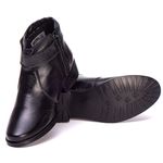 Botina Feminina Em Couro Legitimo Preto 