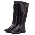 Bota Montaria Feminina Em Couro Legitimo Preto