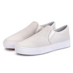 Tênis Slip On Feminino Casual Calce Fácil Confortável - Off-White