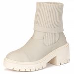 BOTA COTURNO MEIA EM COURO LEGITIMO CANO LONGO E CANO CURTO OFF-WHITE
