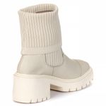 BOTA COTURNO MEIA EM COURO LEGITIMO CANO LONGO E CANO CURTO OFF-WHITE