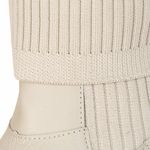 BOTA COTURNO MEIA EM COURO LEGITIMO CANO LONGO E CANO CURTO OFF-WHITE