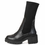 Bota Coturno Meia Em Couro Legitimo Cano Longo e Cano Curto Preta