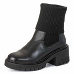 Bota Coturno Meia Em Couro Legitimo Cano Longo e Cano Curto Preta