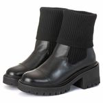 Bota Coturno Meia Em Couro Legitimo Cano Longo e Cano Curto Preta