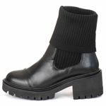Bota Coturno Meia Em Couro Legitimo Cano Longo e Cano Curto Preta