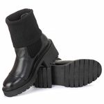Bota Coturno Meia Em Couro Legitimo Cano Longo e Cano Curto Preta