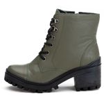 Bota Coturno Tratorado Feminina Em Couro Legitimo Verde Militar