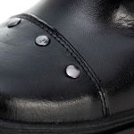 Bota Coturno Tratorado Feminina Em Couro Legitimo Preto