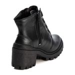 Bota Coturno Tratorado Feminina Em Couro Legitimo Preto