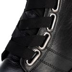 Bota Coturno Tratorado Feminina Em Couro Legitimo Preto
