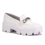 Mocassim Feminino Oxiford Tratorado Plataforma Branco