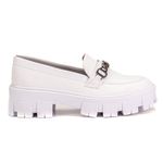 Mocassim Feminino Oxiford Tratorado Plataforma Branco