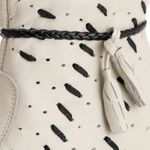 Bota Coturno De Salto Feminina Em Couro Legitimo Off White