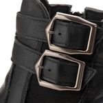 Bota Chelsea Feminina Cano Baixo Tratorado Couro Legitimo Preto Laranja