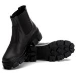 Coturno Tratorado Bota Chelsea Plataforma Rock Star de Elástico PRETO